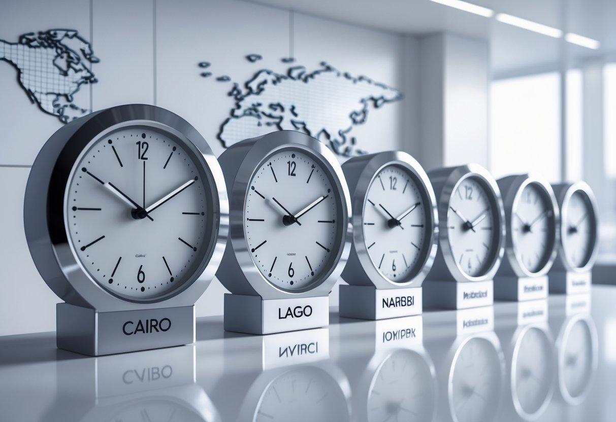 Aktuel tid forskellige steder i Afrika før du tjekker vejret