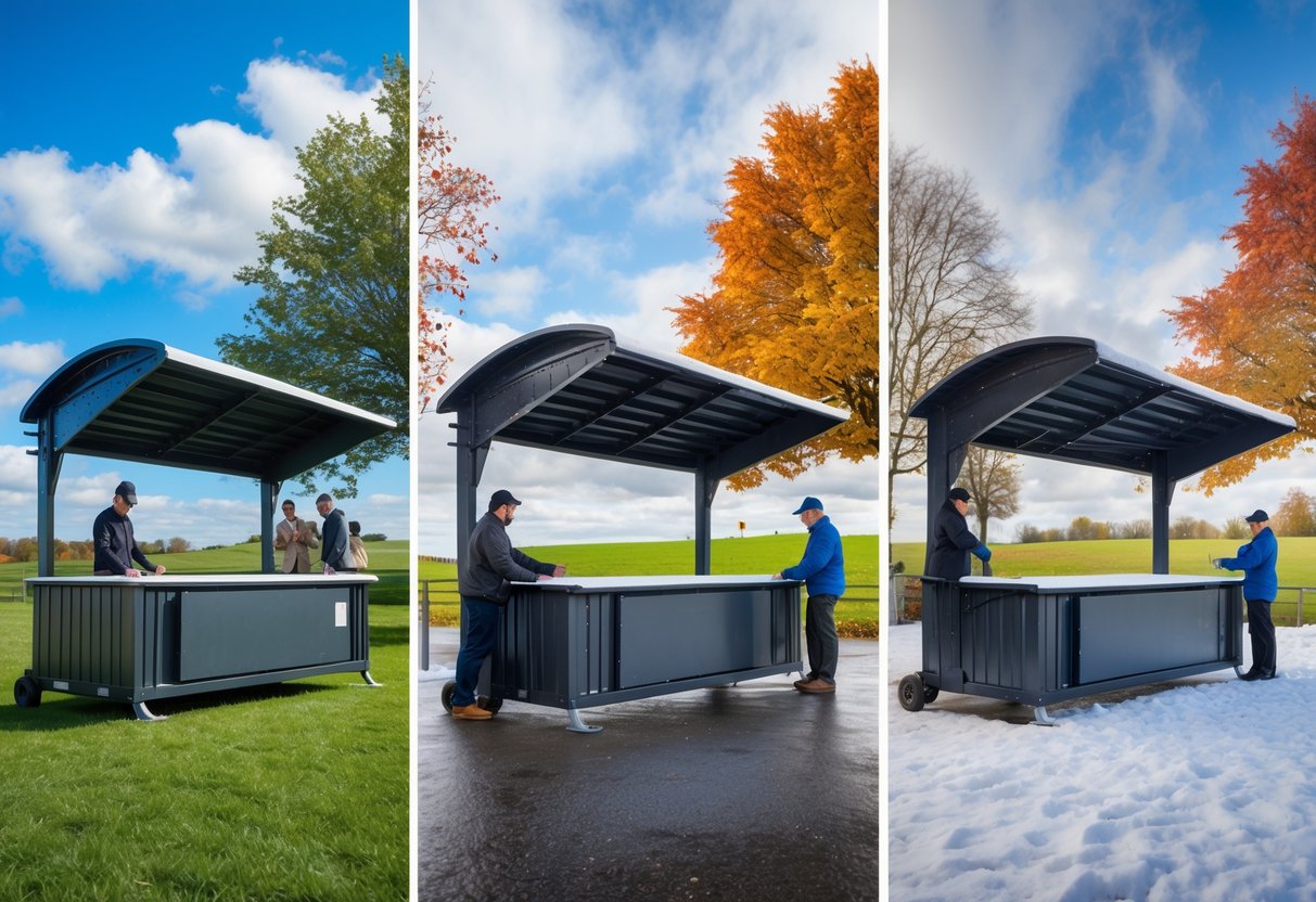 Here is the translated text without any signs: Taenk paa vejret naar du vil leje en mobil tribune i loebet af aaret